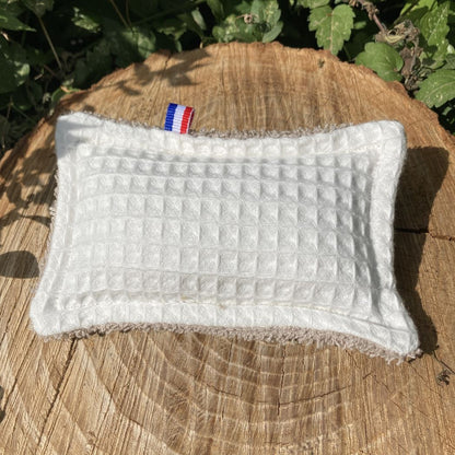 eponge lavable coton blanche et grise