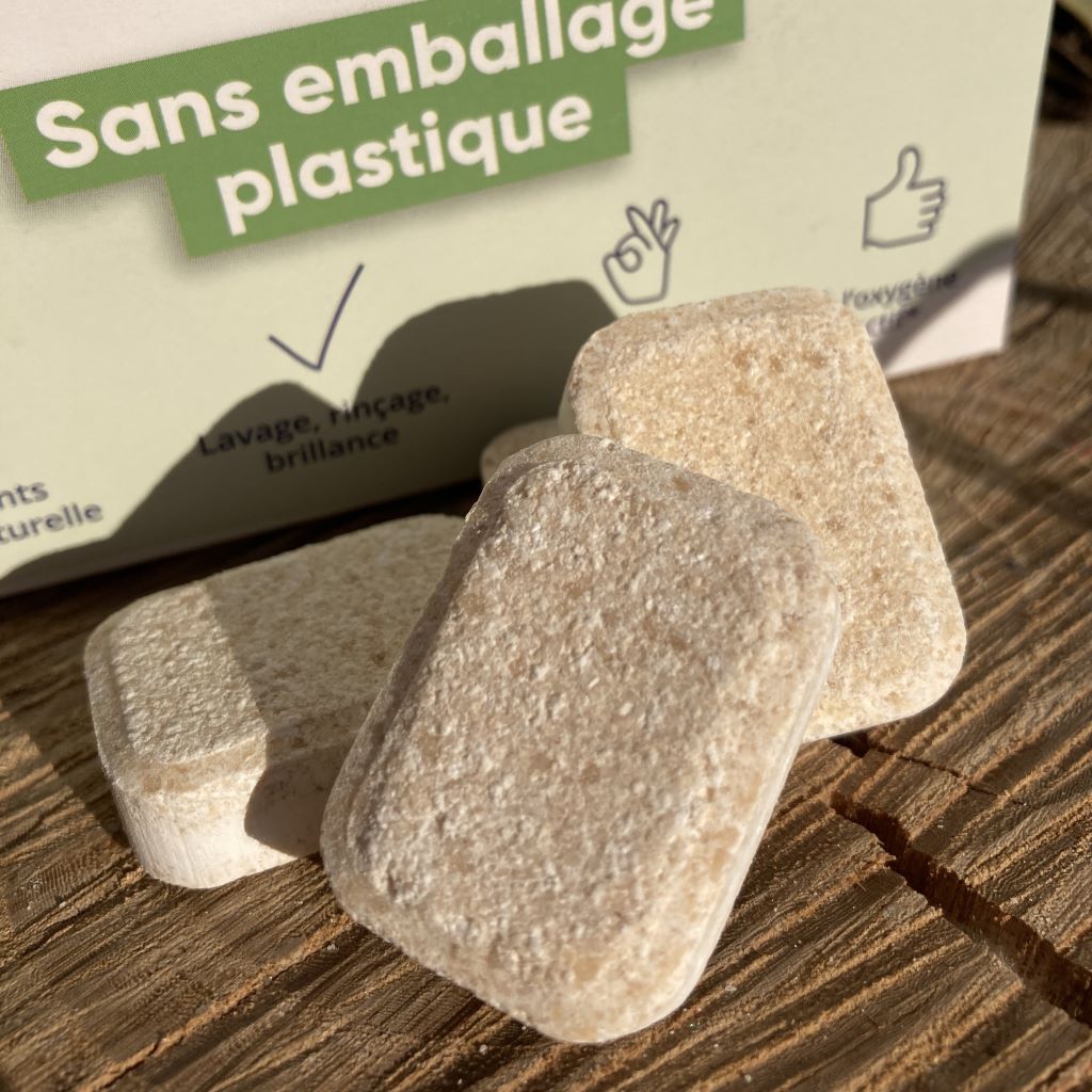 Tablettes lave-vaisselle éco-responsables naturelles, zero plastique