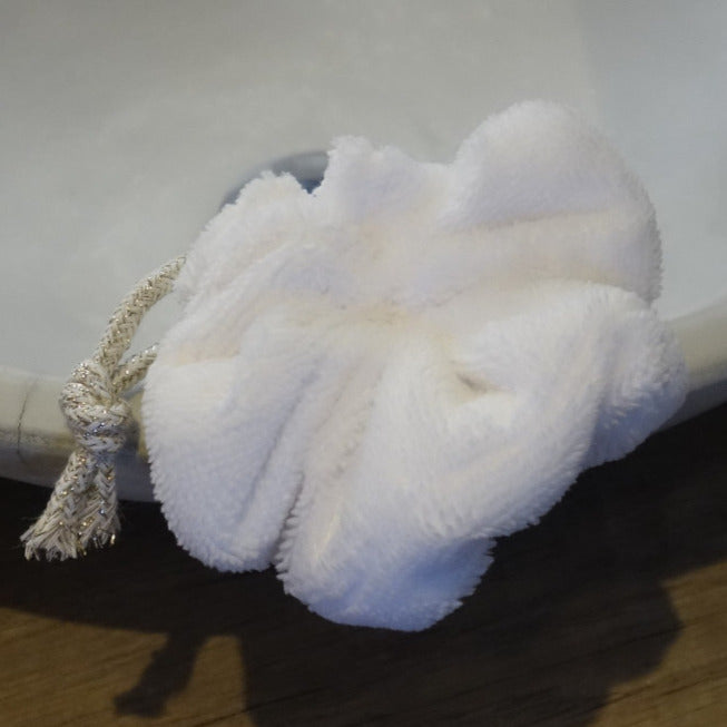 fleur de douche lavable bambou blanc