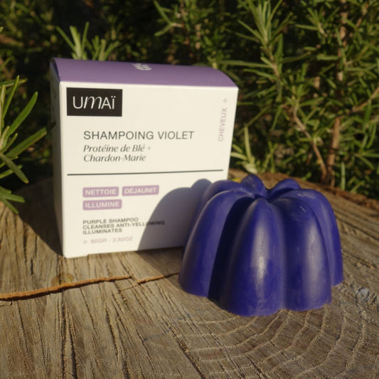 shampoing umai violet et packaging